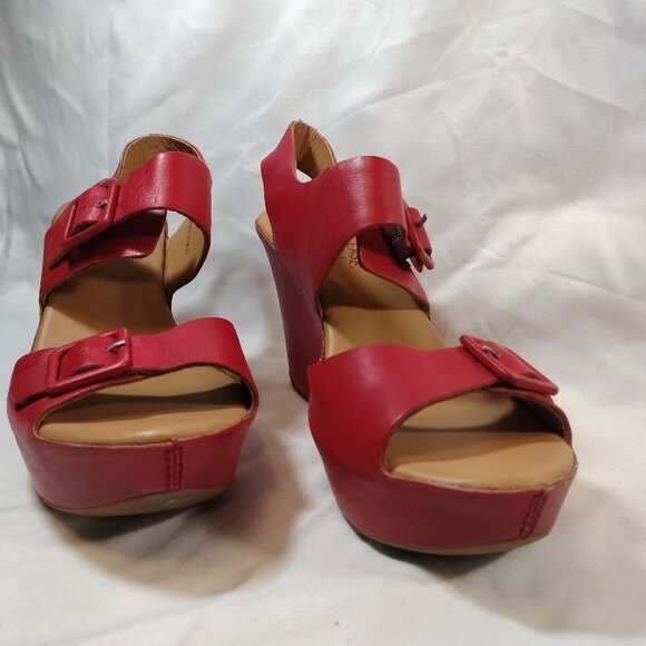 Kork-Ease Susie Wedge Platform Sandals in Red - Picture 2 of 12